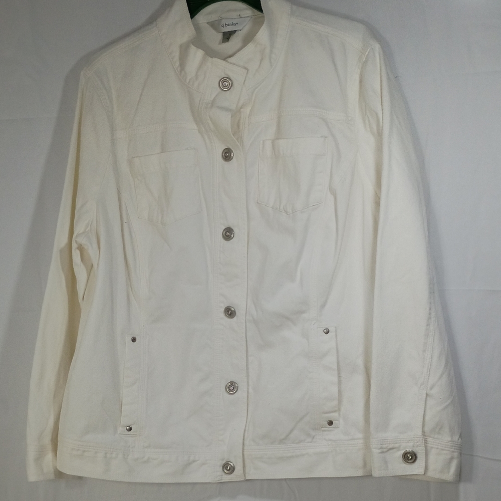 CJ Banks ,  White Utility Jacket